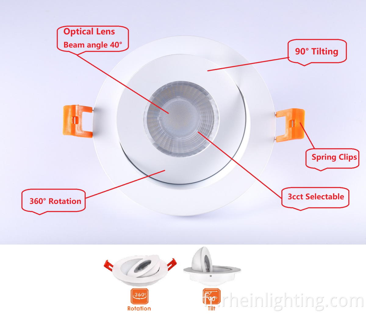 led gimbal downlight details